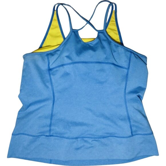 Arc'teryx Women's Senna Tank Top - Size Estimated L - Blue/Yellow, Built-in Bra - Picture 2 of 7